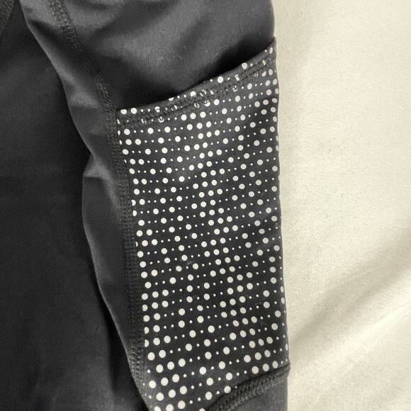 Senita Dot Reflective Leggings Running Workout Size M Side Pockets - Picture 5 of 5
